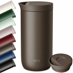 KIVY Thermobecher 500 ml [6h heiß & 24h kalt] für Kaffee, Tee & Iced Coffee - Coffee to go Becher - Thermotasse mit Deckel - Isolierbecher - Travel Mug - Teebecher - Thermo Kaffeebecher to go Nougat Braun 500 ml Angebot bei HelloDeals