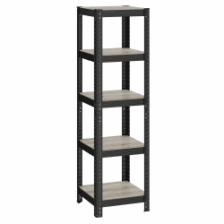 SONGMICS Standregal, Bücherregal, Lagerregal, 5 Ablagen, verstellbar, 37 x 37 x 150 cm, bis 400 kg belastbar, für Küche, Wohnzimmer, Greige-schwarz GLR037B11 Greige + Schwarz 1er Set(37 x 37 x 150 cm) regal schmal Angebot bei HelloDeals