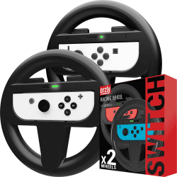 Orzly 2 x Lenkräder für Nintendo Switch – 2 x schwarzes Lenkrad für Joy-Cons der Nintendo Switch Konsole – Twin Pack 6,2 Zoll Switch 1 Schwarz Angebot bei HelloDeals