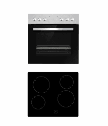PKM Einbauherdset EHS3IX | EEK A | Glaskeramik Kochfeld 59 cm | 65 Liter| Edelstahlblende | 3 Backofenfunktionen | Gehäusekühlung Angebot bei HelloDeals