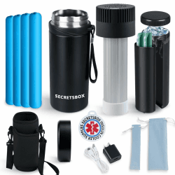 Insulin Kühlbox Elektrisch, 2-8℃ Medikamenten Kühlbox für Reisen, USB Insulin kühltasche TSA genehmigt Tragbare Medikamenten Kühler Hohes Volumen Schwarz Angebot bei HelloDeals
