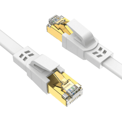 Ercielook CAT8 LAN Kabel 10m 40Gbit/s flach mit Metall RJ45 Stecker | Hochgeschwindigkeits-Netzwerkkabel 2000MHz, weiß Ethernet Kabel, geschirmtes Flachkabel für die Hausverkabelung/Gaming/Router 10m Weiß Angebot bei HelloDeals