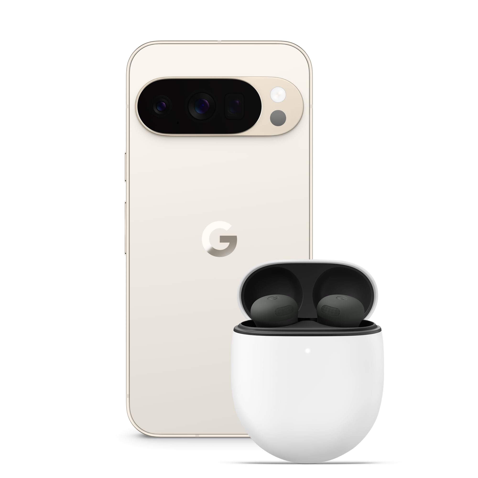 Google Pixel 10 Pro – Android-Smartphone ohne SIM-Lock, mit Gemini, Dreifach-Rückkamerasystem, mehr als 24 Stunden Akkulaufzeit und 6,3 Zoll großem Super Actua-Display – Porcelain, 128GB + Buds Pro 2 Mit Buds Pro 2 Porcelain 128GB Angebot bei HelloDeals