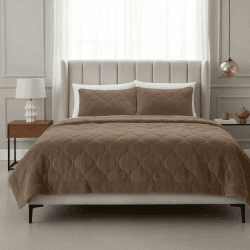 Sleeptime Bettdecke ohne Überzug - Teddy Premium - Braun - Doppelbett - 240 x 200 - Superweich & Waschbar - Inklusive Kissenbezüge Taupe/Braun 240 x 200 cm Angebot bei HelloDeals