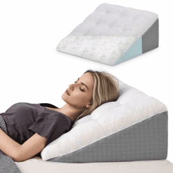 Keilkissen für Bett und Sofa-Doppelte Lage Memory Schaum Lesekissen-Ergonomischer Bettkeil für Reflux Schlafapnoe, Perfekt Rückenkissen für Rückenunterstützung beim Spielen -55X55X25cm Angebot bei HelloDeals