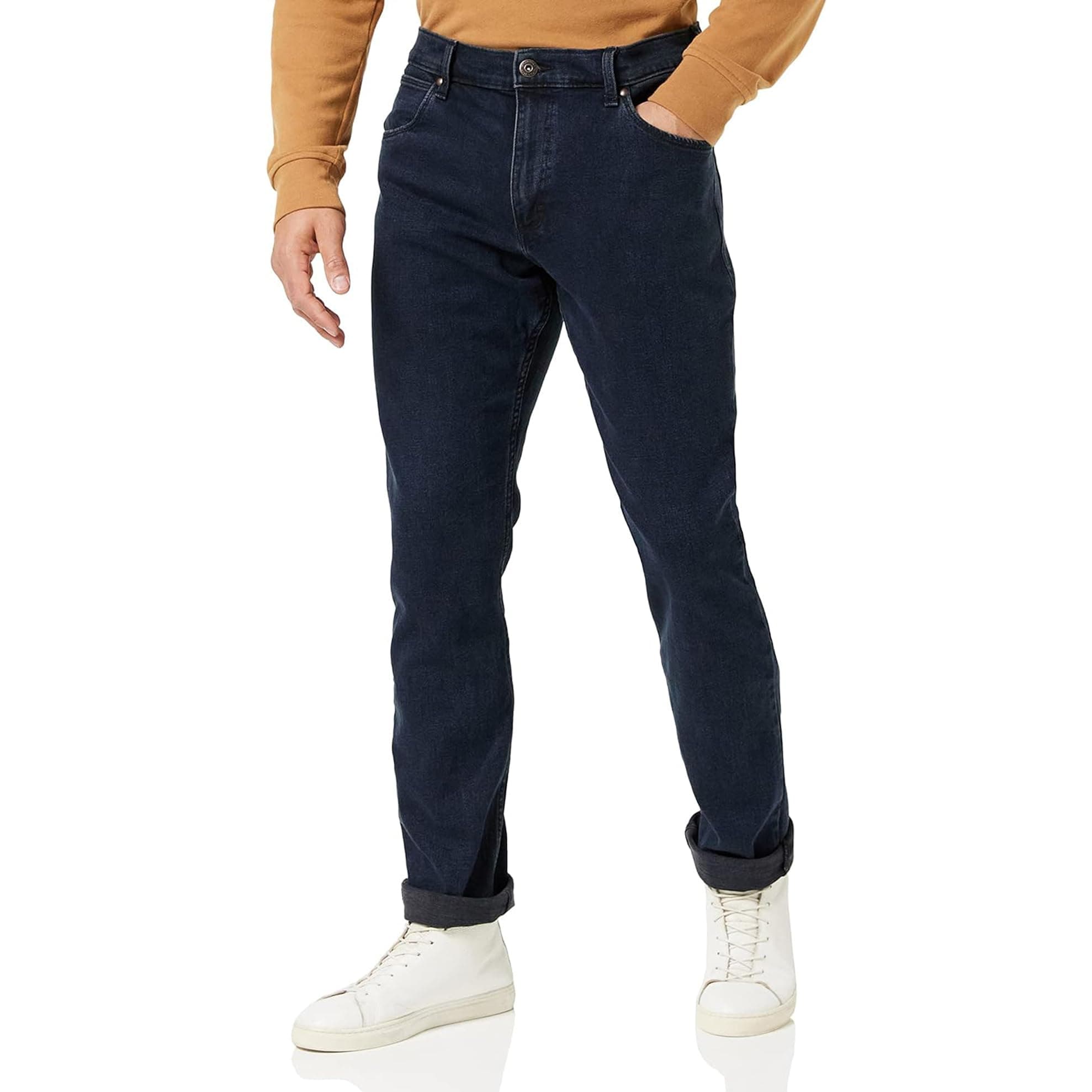 Wrangler Herren Jeans Regular - Mid Waist - Regular Fit - Blau Schwarz W30-W44 38W / 34L Blue Black Angebot bei HelloDeals