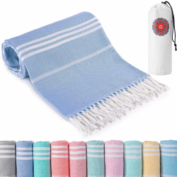 Strandtuch Strandhandtuch Hamamtuch Strandtücher Beach Towel xxl Groß Strand Zubehör Strandlaken Damen Herren Hammam Tuch Strandhandtücher Strandzubehör Strandbadetuch Blau Geschenke für Frauen Männer Angebot bei HelloDeals