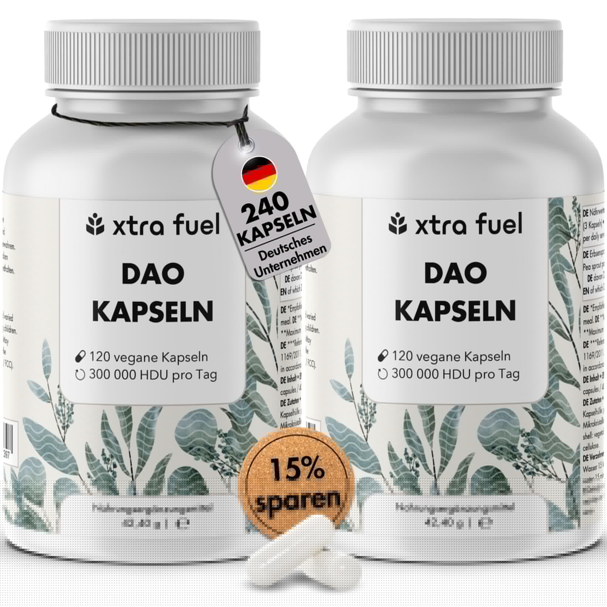 DAO Kapseln 240 Stück (hochdosiert) - 300,000 HDU pro Tagesdosis - DAO Enzym aus Erbsenprotein - vegan & laborgeprüft (2er Pack) 240 Kapseln Angebot bei HelloDeals