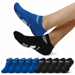 NUOZA 10 Paar Sneaker Socken Herren Damen Kurze Baumwolle Sportsocken Halbsocken Herrensocken Laufsocken Atmungsaktive Größe 35-50 39-42 Schwarz*5 Blau*5 Angebot bei HelloDeals