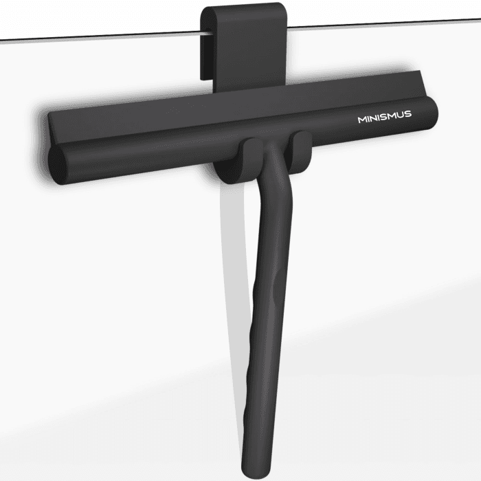 Minismus Fensterabzieher mit Aufhänger – Profi Abzieher Dusche - Duschabzieher – Schlierenfrei – Hochwertiger Silikon - Antirutsch (Schwarz, 21 cm) Schwarz 21 cm Angebot bei HelloDeals
