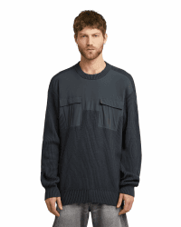 G-Star Herren Woven Mix R Knit Sweater S Blau (India Ink D26725-c868-h392) Angebot bei HelloDeals