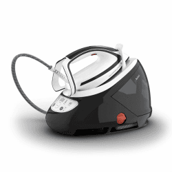 Tefal Pro Express Ultimate Dampfbügelstation, starker 8-Bar-Druck, Dampfstoß: 520 g/Min., 1,9 L Wassertank, Antikalk-Kollektor, Anti-Tropf-System, Bügeleisen Dampfstation, schwarz/weiß, GV9550 8,0 bar + 520 g/min Dampfstoß Angebot bei HelloDeals