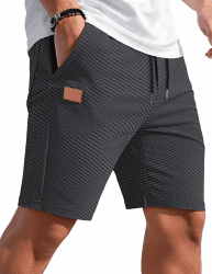 TARAINYA Textur Kurze Hosen Herren Baumwolle Shorts Hose Sommer Casual Elastische Taille Kordelzug Stretch Freizeitshorts Mit Taschen A Anthrazitgrau M Angebot bei HelloDeals