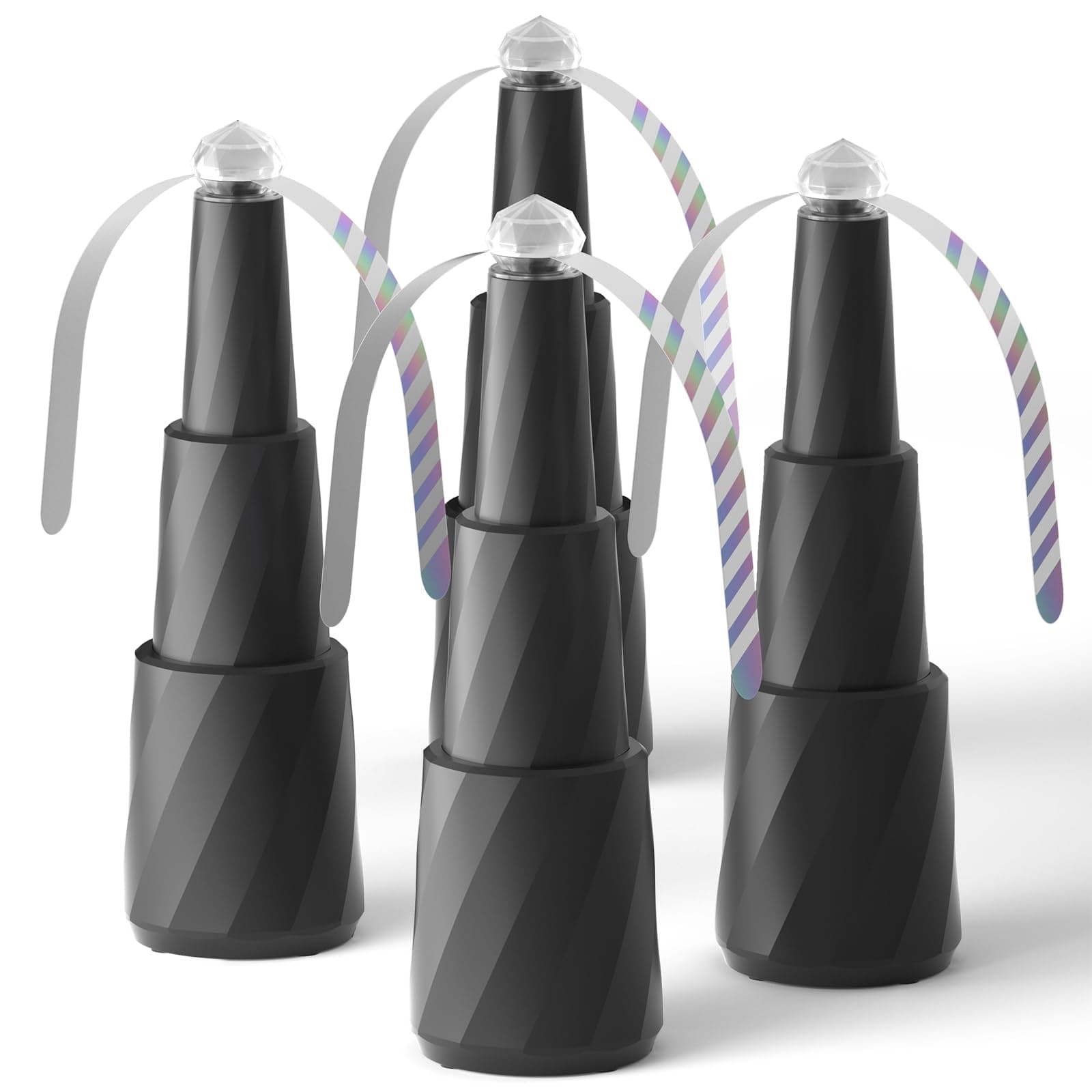 Fliegenwedler 4er Set - Fliegenabwehr Automatischer, Ultraleiser Fliegenventilator für Tisch, Terrasse, Garten & Restaurant | Faltbar, Aufhängbar |Weiche Lamellen | Insektenschutz BLACK(4 Stück) 4 Angebot bei HelloDeals
