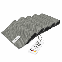 NATARO® 5 Stück Perfect Swipe Premium Microfasertücher, streifenfreie Reinigung, Reinigungstücher ohne Putzmittel, Mikrofasertuch Auto, Glas - Staubtücher, Putztücher - Fenstertücher grau 42x32 cm 5er Pack Grau Angebot bei HelloDeals