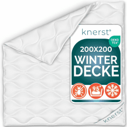 KNERST® Winterbettdecke PolarDream - atmungsaktive und temperaturausgleichende Winterdecke - extra warme Bettdecke 200x200 cm für den Winter - Ökotex Zertifiziert und waschbar Winterdecke 200x200 cm Angebot bei HelloDeals