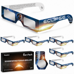 6/12/100 Sonnenfinsternis Brille,EN ISO 12312-2:2015(E) & CE-zertifiziert,AAS Zertifizierung 2026,Sonnenfinsternis Brillen zur direkten Sonnenbeobachtung Angebot bei HelloDeals