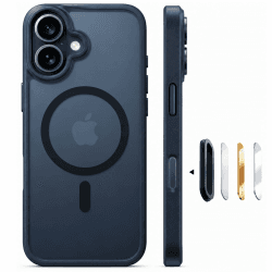 TORRAS Guardian-Mag für iPhone 16 Hülle für MagSafe (TOP Militärschutz & Magnetkraft) (Kamerasteuerung Taste) Matt Durchscheinende Rückseite Hülle für iPhone 16 Case Dünn Schwarz iPhone 16 Schwarz Angebot bei HelloDeals