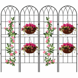 SUNYRISY Rankgitter Metall 4er Set, 180 cm hoch Garten Rankhilfe Spalier Rosengitter für Kletterpflanzen Blume Topfpflanzen Traube Gemüse, Schwarz Schwarz Erhöht Angebot bei HelloDeals