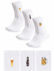 Occulto Damen & Herren Motiv Tennissocken 3er Pack (Modell: Robin), Statement Tennis Socken 43-46 Bier Angebot bei HelloDeals