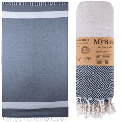 Strandtuch Saunahandtuch XXL - Dickes, Weiches Badetuch 100x200cm, Schnelltrocknend - Premium Hamamtuch, Handtuch für Männer, Frauen, Yoga und Fitness mit Diamantmuster (schwarz) Angebot bei HelloDeals