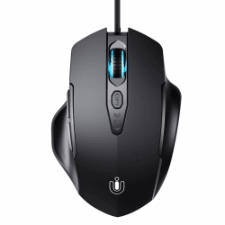 Uineer Maus Mit Kabel, ergonomisches Design, bis zu 7200 DPI einstellbar mit 6 Tasten, Computer Maus PC Laptop Computer,Plug & Play,Matte Black Mattschwarz Angebot bei HelloDeals