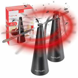 PATTLER® Fliegenwedler Schwarz 2er-Set – mit rotierenden Flügeln für Tisch, Terrasse & Garten | Insektenabwehr Innen & Außen | Wespen & Mücken fernhalten | wiederaufladbar 2 Stück Schwarz Angebot bei HelloDeals