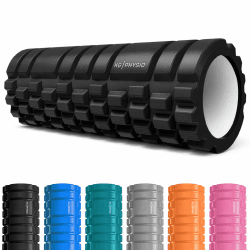 KG PHYSIO Faszienrolle Wirbelsäule, Rücken & Beine - 3-Zonen Massageroller (Weich/Mittel/Intensiv) - Leichter EVA Foam Roller - Yoga Rolle zum Warm-up, Trainieren & Massieren (33 x 13,5 cm) Schwarz Angebot bei HelloDeals