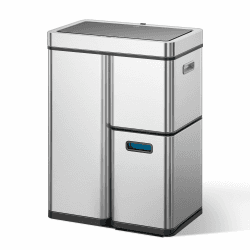 EKO Mirage Plus Mülltrennsystem mit 3 Fächer, 2 x 15 L und 30 L, Recycler Mülleimer mit Sensor, 3 Kunststoff Inneneimer, Automatischer Abfalleimer mit Deckel, großer Mülleimer Küche 60l, Edelstahl 30+15+15 Liter-Edelstahl Angebot bei HelloDeals