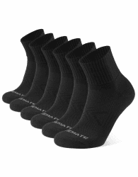 CLOSEMATE 6 Paar Quarter Sneaker Socken Herren Baumwolle Laufsocken Kurze Sportsocken mit Frotteesohle Atmungsaktivem Mesh 43-46 6Reines Schwarz Angebot bei HelloDeals