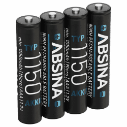 ABSINA AAA Akku für Telefon Gigaset 1150 NiMH mit 1,2V & min. 1050 mAh | 4er Pack Akku AAA geeignet für CL660HX, A400 A415, C300 C430, C475 C530 und vieles mehr 4er Pack Mirco AAA 1150 Angebot bei HelloDeals