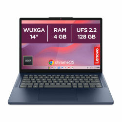 Lenovo Chromebook Laptop | 14" WUXGA Display | MediaTek Kompanio 540 | 4GB RAM | 128GB SSD | ARM Mali-G57 MC3 Grafik | ChromeOS | QWERTZ | exkl. Farbe in Cosmic blau | 3 Monate Premium Care Angebot bei HelloDeals