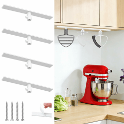 SelfTek Standmixer Halter für Kitchenaid Zubehör - 4 Stück Standmixer Accessories Haken Kompatibel mit Kitchen Aid Zubehör, für Lagerung Organisieren Ihre Kitchen Aid Attachments, Weiß Angebot bei HelloDeals