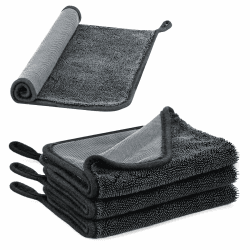Yizhet 3 Stück Trockentuch Dusche 600GSM, Fast Dry Trockentuch, Microfaser Putztuch für Badezimmer, Kompaktes Geschirrtuch für Dusche, Küche, Auto & Haushalt Schnelltrocknend(Schwarz, 40x60cm) 60x40cm Angebot bei HelloDeals