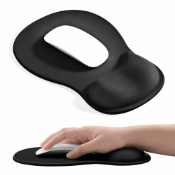 EooCoo Mousepad mit Handauflage, Ergonomisches Mauspad, Büro Gadgets | Mauspads mit Gelkissen, Mauspad Gaming und Rutschfester PU-Basis, Waschbar Mouse pad für Büro, Zuhause und Reisen, Schwarz Angebot bei HelloDeals