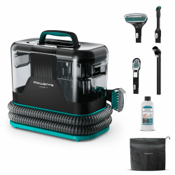 Rowenta Clean It Fleckenreiniger, tragbarer Teppichreiniger, schnelle und einfache Reinigung, abnehmbarer 2.3-Liter-Tank, wechselbare Reinigungsköpfe, 750 Watt, Grün, Schwarz, IN5020F0 750W + 5 Aufsätze Angebot bei HelloDeals