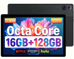 Ainmel Android Tablets, 10.36 Zoll Tablet, 16GB RAM 128GB ROM(1TB TF Expand), Octa Core, 1280 * 800 HD, 5G WiFi 6, BT 5.3, 5000mAh, Widevine L1, Dual Kamera Face ID Tablets Tab Pad (Schwarz) Angebot bei HelloDeals