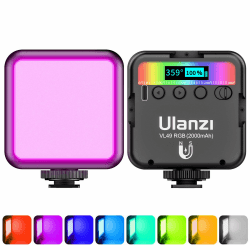 Video Licht RGB, ULANZI VL49 LED Videoleuchte mit 2000 mAh Akku, Kamera Licht Klein Dimmbare 2500K-9500K, Zurück Magneten, Foto Licht Kompakte für Makro Aufnahmen, Produktfotografie und YouTube Vlogs A-Schwarz Angebot bei HelloDeals