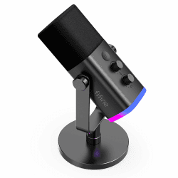 FIFINE XLR Gaming Mikrofon für Streaming Podcast Studio, USB Dynamisch Microphone PC mit Stummschalttaste, für PS4/5 Mac Mixer Soundkarten Mikrofon Schwarz Angebot bei HelloDeals