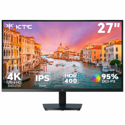 KTC 27 Zoll 4K UHD Monitor, IPS Panel, 3840×2160, 60Hz, HDR400, 400 cd/m², 1,07 Mrd. Farben, 133% sRGB, 100% DCI-P3, ΔE<2, VESA 100×100 mm, HDMI, DP, für Büro, Design und Entertainment black 27 Angebot bei HelloDeals