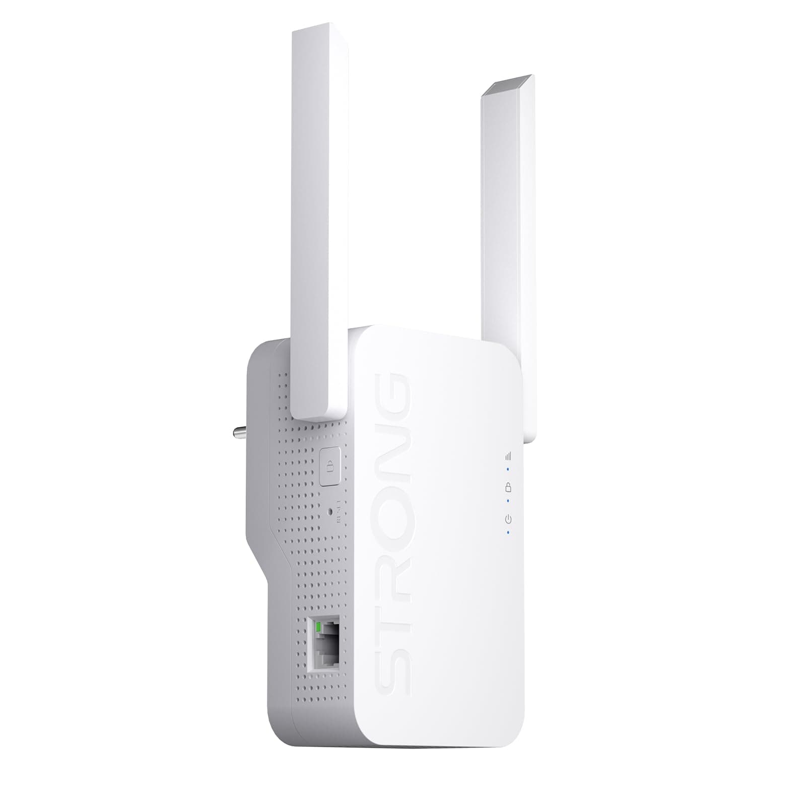 STRONG WLAN Verstärker BE3600 Wi-Fi 7 für Steckdose – Dualband Repeater & Internet Verstärker mit MLO, 2 externen Antennen, Smart LED, Access Point Modus, superschnell für Gaming, Streaming & Homeoffi Weiß Angebot bei HelloDeals