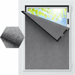 BKSAI Fenster Verdunkelung für Dachfenster Verdunklungsrollo Leinenoptik | Faltenfreu, Material-Upgrade, Verdunklungsstoff Meterware, Blackout Rollo, Zuschneidbar, Sonnenschutz, für Urlaub, 130X150CM Grau H130 x B150 cm (1er Pack) Angebot bei HelloDeals