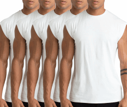 Holure Herren Tank Top & Muskelshirt, einzeln oder im 3er- und 5er-Pack, ärmelloses Fitnessshirt aus weichem Mischgewebe für Sport, Training und Freizeit 5pack: Weiß XL Angebot bei HelloDeals