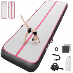 airtrack matte mit elektrischer Luftpumpe 10CM/20CM hoch 2M/3/4M/5M/6M Tumbling Matten Aufblasbare turnmatte Matte gymnastikmatte Yogamatte Camping Trainingsmatte T Black Pink 600*100*20 cm Angebot bei HelloDeals