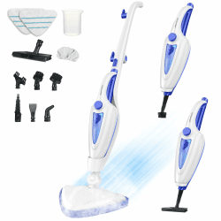 12-in-1 Dampfreiniger Bodenreiniger, 1500W Steam Mop mit Handgerät, 15 Sek. Schnellaufheizung, 30g/min Dampf, entfernt 99,99% Schmutz, für Fliesen, Laminat, Fenster, Sofa, Kleidung, Haushalt Weiß 350 ML 1 Angebot bei HelloDeals