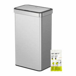 EKO NOVA 80L Mülleimer mit Sensor, Automatischer Küchenmülleimer, rechteckiger Bewegungssensor Abfalleimer, Soft Closing Deckel, Fingerabdruckresistente, elektrischer Mülleimer, Mattes Edelstahl Edelstahl 80 Liter Angebot bei HelloDeals