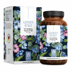 NATURTREU Lungenkraut Kapseln - Extrakt aus 3.000mg Lungenkraut | pro Tagesdosis, Hochdosiert und optimal ergänzt mit Thymian, Eukalyptus, NAC & Vitamin B2 - Vegan & Laborgeprüft 120 Kapseln Angebot bei HelloDeals