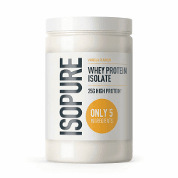 Isopure Vanille Molkenprotein-Isolat Pulver – 25 g Eiweiß pro Portion, Zuckerarm, Ohne künstliche Aromen oder Süßstoffe, Nur 5 Zutaten, 450 g Angebot bei HelloDeals