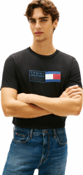 Tommy Hilfiger Herren S/S T-Shirt XL Black (Black) Angebot bei HelloDeals