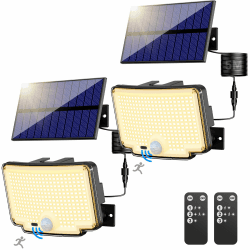 nipify 2 Stück Solarlampen für Außen mit Bewegungsmelder, 310LED 3 Modi Solarleuchte Aussen 270° Weitwinkelbeleuchtung, IP65 Wasserdichte Solar Aussenleuchte Wandleuchte Warmweiß 2 Stück Warmweiß Angebot bei HelloDeals